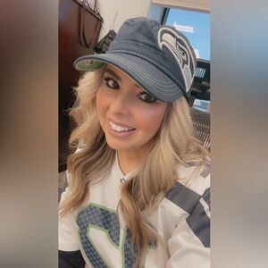 NFL Seattle Seahawks Lime Green and Navy Cap